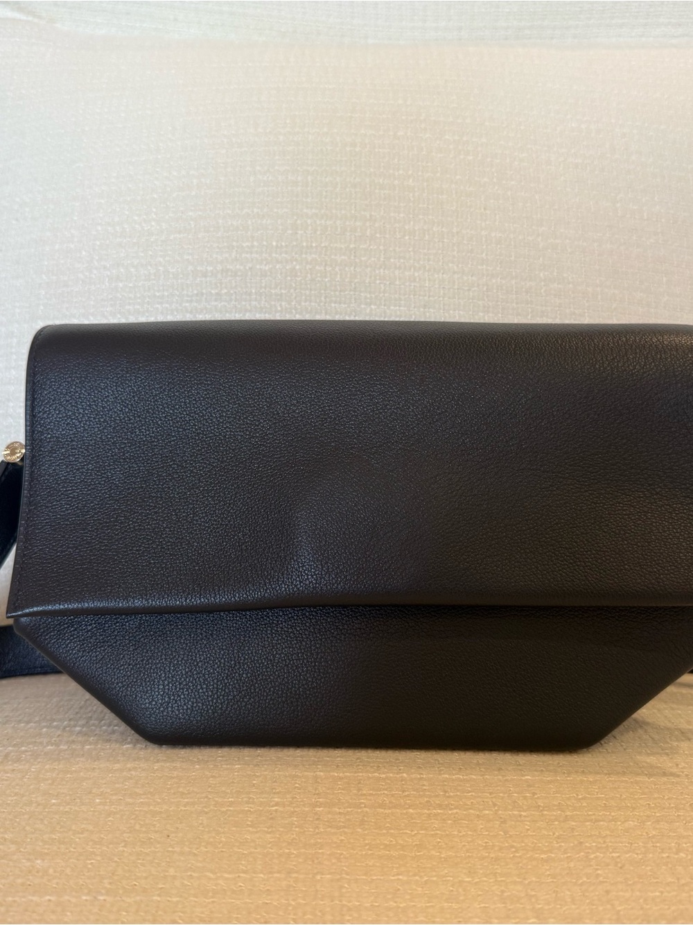 Hermes Opli dark blue Pebbled Leather Shoulder Bag with silver-tone Hardware